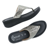 Aerowalk Women Gunmetal Thong Style Sandal with Textured Upper & Slip-on Closure (AT04_G.METAL)