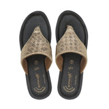 Aerowalk Women Gold Thong Style Sandal with Textured Upper & Slip-on Closure (AT04_GOLD)