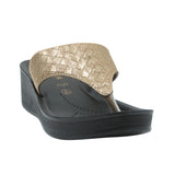 Aerowalk Women Gold Thong Style Sandal with Textured Upper & Slip-on Closure (AT04_GOLD)
