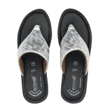 Aerowalk Women White Thong Style Sandal with Textured Upper & Slip-on Closure (AT04_WHITE)