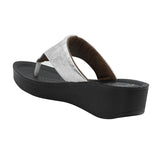 Aerowalk Women White Thong Style Sandal with Textured Upper & Slip-on Closure (AT04_WHITE)