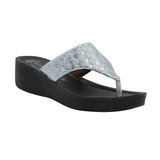 Aerowalk Women White Thong Style Sandal with Textured Upper & Slip-on Closure (AT04_WHITE)