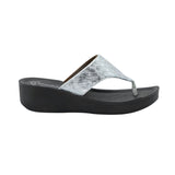 Aerowalk Women White Thong Style Sandal with Textured Upper & Slip-on Closure (AT04_WHITE)
