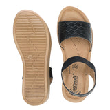 Aerowalk Women Black Sandal with Textured Upper with Back Strap (AT12_BLACK)