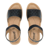 Aerowalk Women Black Sandal with Textured Upper with Back Strap (AT12_BLACK)