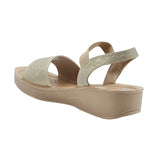 Aerowalk Women Light Gold Sandal with Textured Upper with Back Strap (AT12_LT.GOLD)