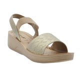 Aerowalk Women Light Gold Sandal with Textured Upper with Back Strap (AT12_LT.GOLD)