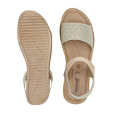 Aerowalk Women Light Gold Sandal with Textured Upper with Back Strap (AT12_LT.GOLD)