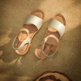 Aerowalk Women Light Gold Sandal with Textured Upper with Back Strap (AT12_LT.GOLD)
