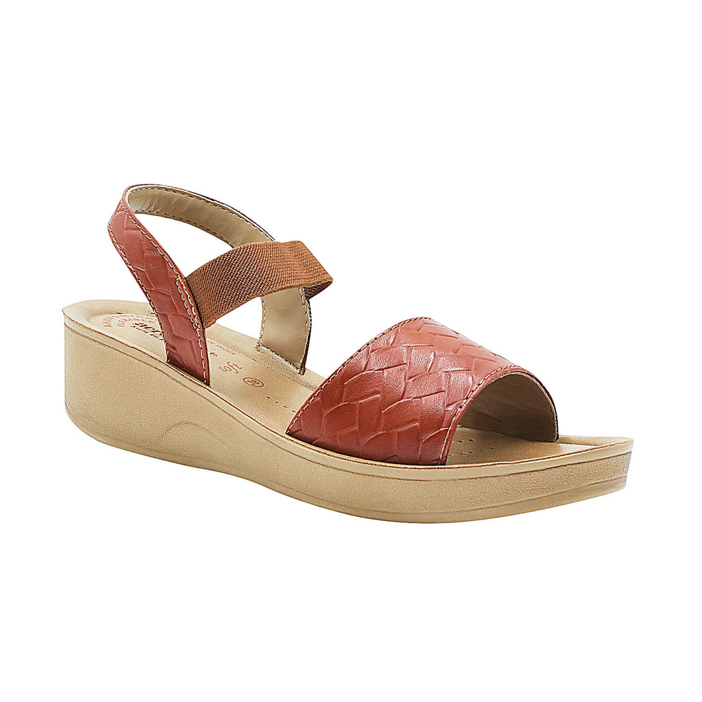 Aerowalk Women Tan Sandal with Textured Upper with Back Strap (AT12_TAN)