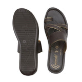 Aerowalk Women Brown Toe Ring  Sandal with Slip-on Closure (AT16_BROWN)