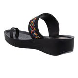 Aerowalk Women Black One Toe Sandal with Stylish Upper & Slip-On Closure (AT20_BLACK)