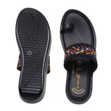 Aerowalk Women Black One Toe Sandal with Stylish Upper & Slip-On Closure (AT20_BLACK)