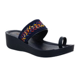 Aerowalk Women Blue One Toe Sandal with Stylish Upper & Slip-On Closure (AT20_BLUE)