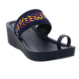 Aerowalk Women Blue One Toe Sandal with Stylish Upper & Slip-On Closure (AT20_BLUE)
