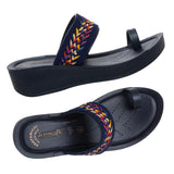 Aerowalk Women Blue One Toe Sandal with Stylish Upper & Slip-On Closure (AT20_BLUE)