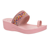 Aerowalk Women Pink One Toe Sandal with Stylish Upper & Slip-On Closure (AT20_PINK)