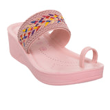 Aerowalk Women Pink One Toe Sandal with Stylish Upper & Slip-On Closure (AT20_PINK)