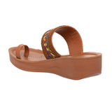 Aerowalk Women Tan One Toe Sandal with Stylish Upper & Slip-On Closure (AT20_TAN)
