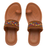 Aerowalk Women Tan One Toe Sandal with Stylish Upper & Slip-On Closure (AT20_TAN)