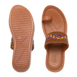 Aerowalk Women Tan One Toe Sandal with Stylish Upper & Slip-On Closure (AT20_TAN)