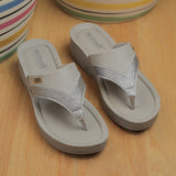 Aerowalk Women Grey Thong Style Sandal with Metallic Finish Upper (AT43_GREY)