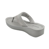 Aerowalk Women Grey Thong Style Sandal with Metallic Finish Upper (AT43_GREY)