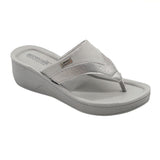 Aerowalk Women Grey Thong Style Sandal with Metallic Finish Upper (AT43_GREY)