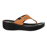 Aerowalk Women Camel Thong Sandal with Brand Name Surface Styling Upper (AT64_CAMEL)