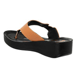 Aerowalk Women Camel Thong Sandal with Brand Name Surface Styling Upper (AT64_CAMEL)