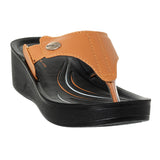 Aerowalk Women Camel Thong Sandal with Brand Name Surface Styling Upper (AT64_CAMEL)