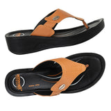 Aerowalk Women Camel Thong Sandal with Brand Name Surface Styling Upper (AT64_CAMEL)