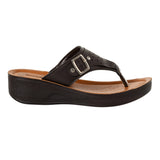 Aerowalk Women Brown Thong Sandal with Buckle Styling and Perforated Upper (AT91_BROWN)
