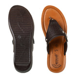 Aerowalk Women Brown Thong Sandal with Buckle Styling and Perforated Upper (AT91_BROWN)