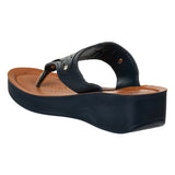 Aerowalk Women Navy Blue Thong Sandal with Buckle Styling and Perforated Upper (AT91_N.BLUE)