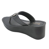 Inblu Women Black Wedges Sandal with Embelished Upper Styling (AX03_BLACK)
