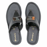 Inblu Women Black Wedges Sandal with Embelished Upper Styling (AX03_BLACK)