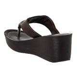 Inblu Women Brown T-Shape Wedges Sandal with Embelished Upper Styling (AX03_BROWN)