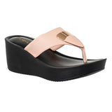 Inblu Women Pink T-Shape Wedges Sandal with Embelished Upper Styling (AX03_PINK)