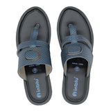 Inblu Women Navy Blue Wedges Sandal with Checkered Printed and Buckle Styling Upper (AX08_N.BLUE)