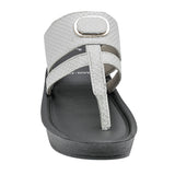 Inblu Women White Wedges Sandal with Checkered Printed and Buckle Styling Upper (AX08_WHITE)