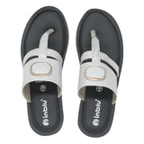 Inblu Women White Wedges Sandal with Checkered Printed and Buckle Styling Upper (AX08_WHITE)