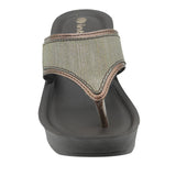 Inblu Women Copper V-Shape Wedges Sandal with Textured Upper (AX13_COPPER)
