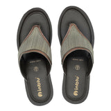 Inblu Women Copper V-Shape Wedges Sandal with Textured Upper (AX13_COPPER)