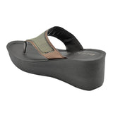 Inblu Women Copper V-Shape Wedges Sandal with Textured Upper (AX13_COPPER)