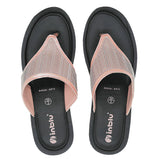 Inblu Women Peach V-Shape Wedges Sandal with Textured Upper (AX13_PEACH)