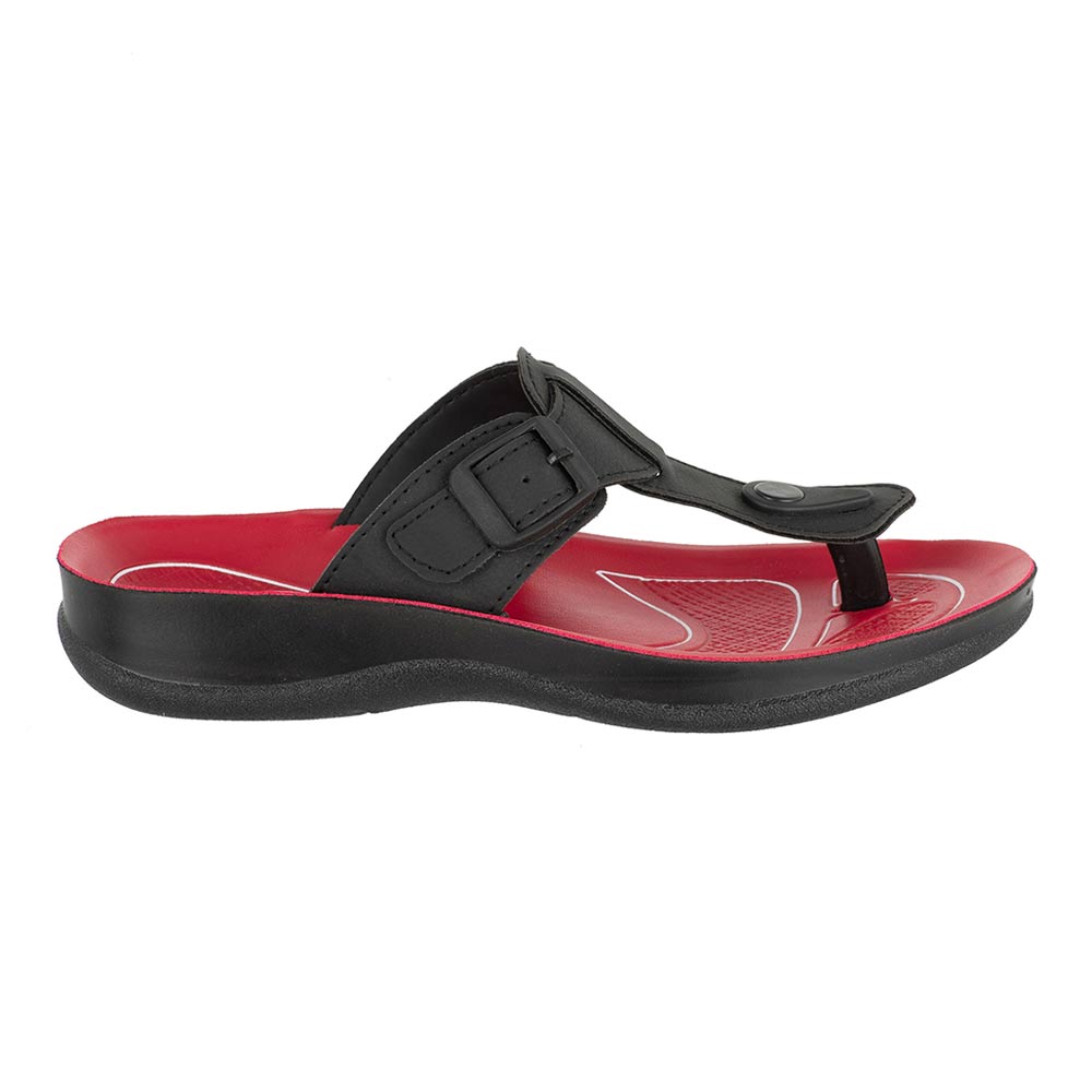 Aerowalk Women Slipper  #1305 - BLACK & RED