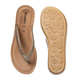 Inblu Women Textured Gold Slipper (BA18_A.GOLD)