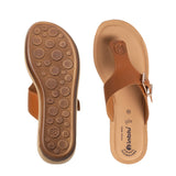 Inblu Women Tan T-Strap Flat Sandal (BA63_TAN)