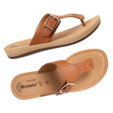 Inblu Women Tan T-Strap Flat Sandal (BA63_TAN)